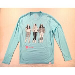 Till I Die Blue Skiing Long Sleeve Shirt Womens Size Medium